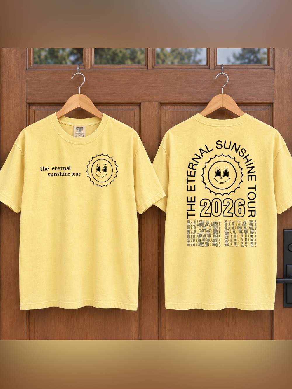The Eternal Sunshine Tour 2026 Sun Face Vintage Yellow T-Shirt